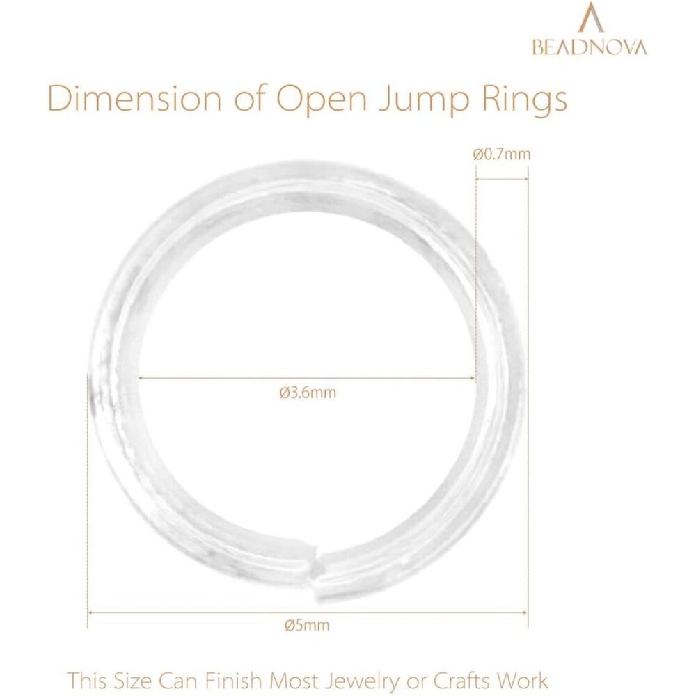 5mm Jump Rings for Jewelry Making Silver Open Jump Rings for Earrings and Keycha - Picture 2 of 5